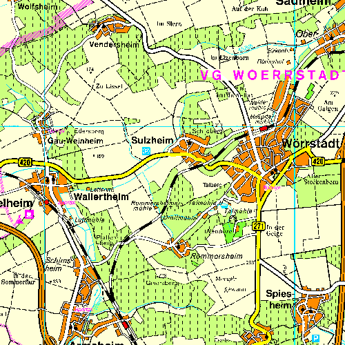 Anfahrt Autobahn A63 Abfahrt Wörrstadt Nr. 6