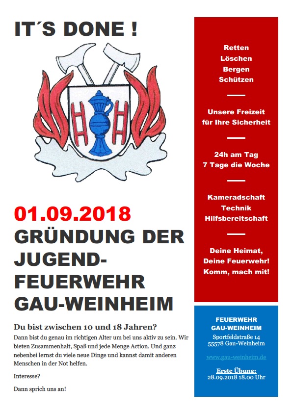 Gründung Jugendfeuerwehr Gau-Weinheim